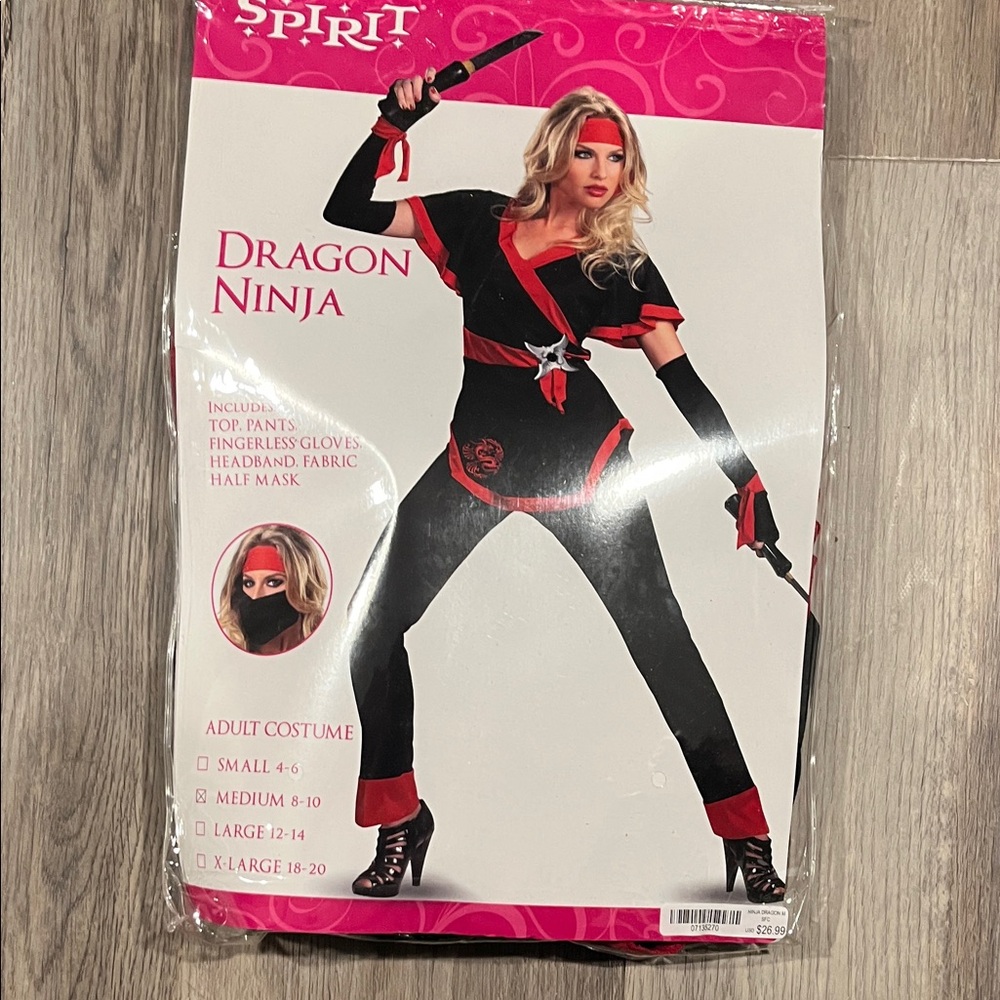 Spirit Dragon Ninja Costume - Black and Red